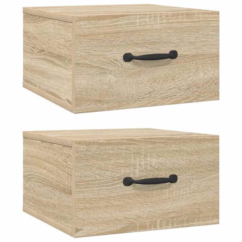 Нощни шкафчета за стенен монтаж, 2 бр, сонома дъб, 35x35x20 см