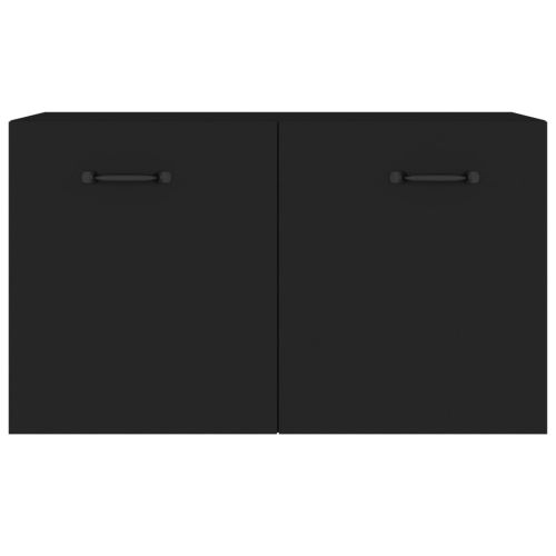 Стенен шкаф, черeн, 60x36,5x35 см, инженерно дърво