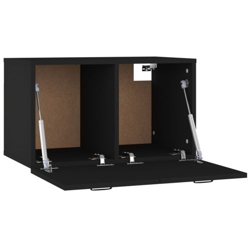 Стенен шкаф, черeн, 60x36,5x35 см, инженерно дърво