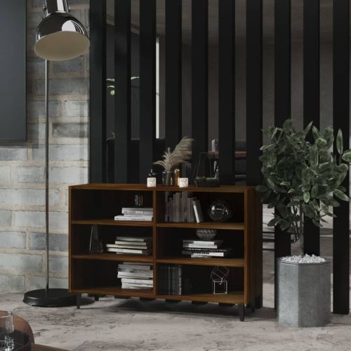 Сайдборд, кафяв дъб, 103,5x35x70 см, инженерно дърво