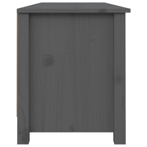Пейка за обувки сива 110x38x45,5 см масивна борова дървесина