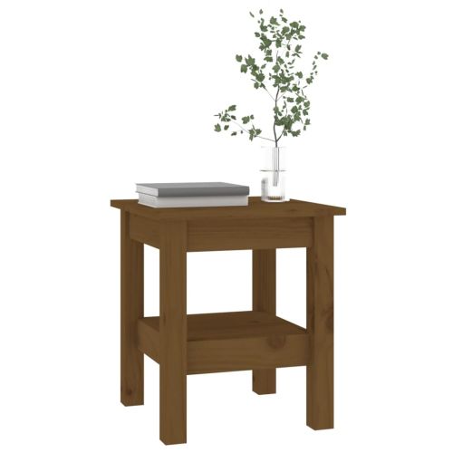 Кафе маса, меденокафява, 35x35x40 см, бор дърво масив