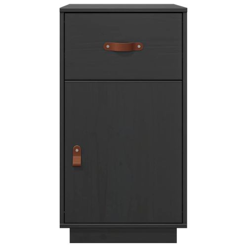Шкаф за бюро, черен, 40x50x75 см, инженерно дърво