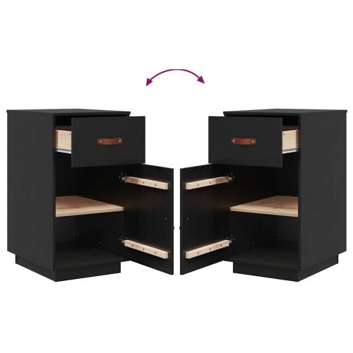 Шкаф за бюро, черен, 40x50x75 см, инженерно дърво