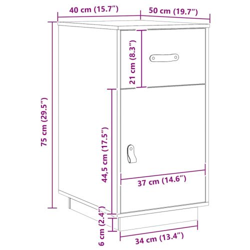 Шкаф за бюро, черен, 40x50x75 см, инженерно дърво