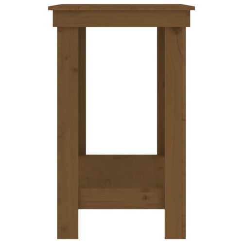 Работна маса меденокафява 110x50x80 см борово дърво масив