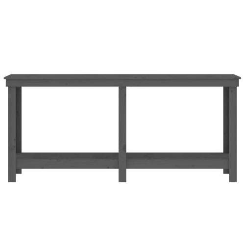 Работна маса сива 180x50x80 см борово дърво масив