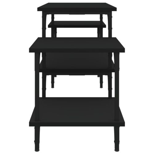 ТB шкаф, черен, 117x35x52 см, инженерно дърво