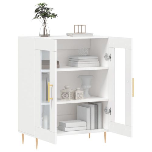 Сайдборд, бял, 69,5x34x90 см, инженерно дърво