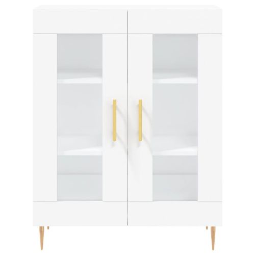 Сайдборд, бял, 69,5x34x90 см, инженерно дърво