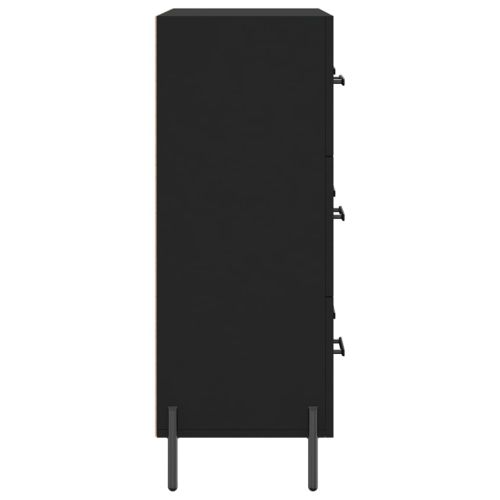 Сайдборд, черен, 69,5x34x90 см, инженерно дърво