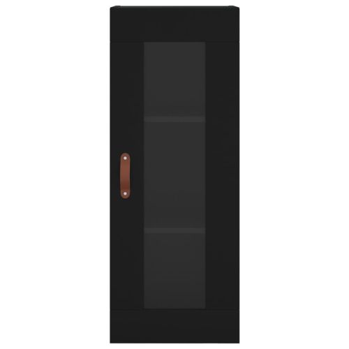 Стенен шкаф черен 34,5x34x90 см