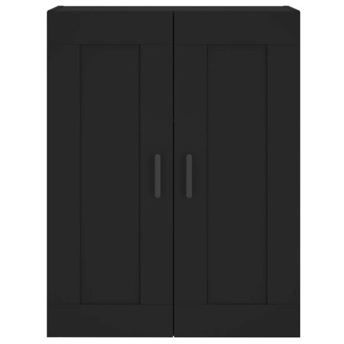 Стенен шкаф черен 69,5x34x90 см инженерно дърво