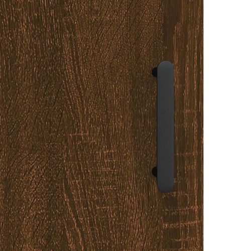 Стенен шкаф, кафяв дъб, 34,5x34x90 см, инженерно дърво