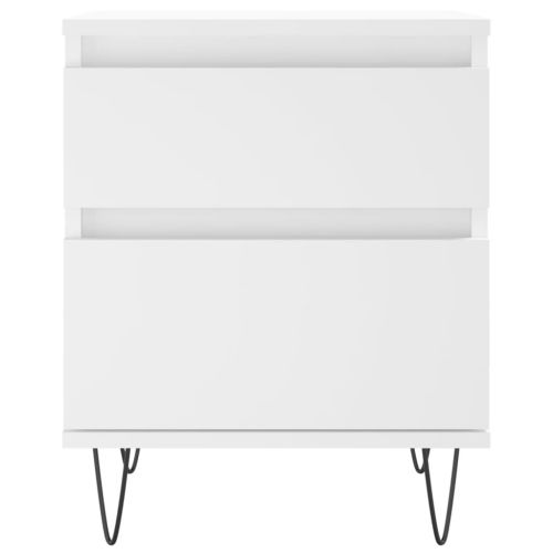 Нощно шкафче, бяло, 40x35x50 см, инженерно дърво