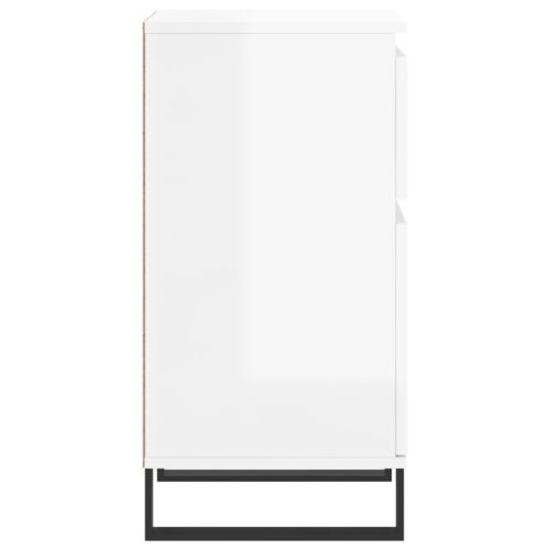 Бюфети 2 бр бял гланц 40x35x70 см инженерно дърво