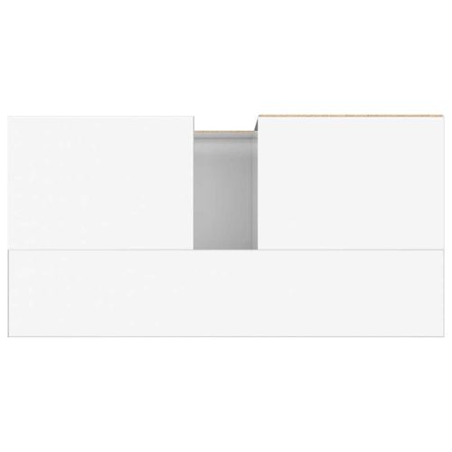 Шкаф за баня, бял гланц, 65x33x60 см, инженерно дърво