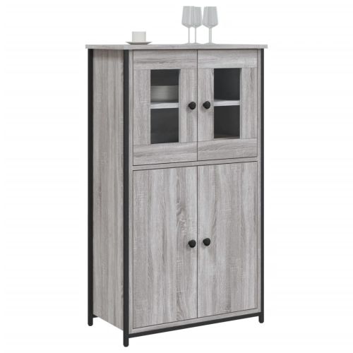Висок шкаф, сив сонома, 62x32x106,5 см, инженерно дърво