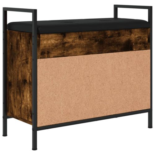 Пейка за обувки, опушен дъб, 65,5x32x57,5 см, инженерно дърво