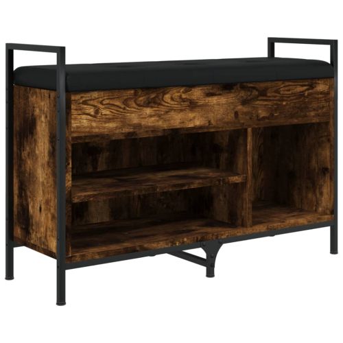 Пейка за обувки, опушен дъб, 85,5x32x57,5 см, инженерно дърво