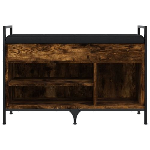 Пейка за обувки, опушен дъб, 85,5x32x57,5 см, инженерно дърво