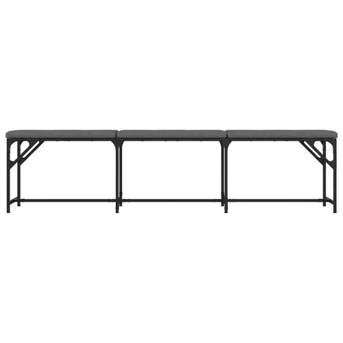 Трапезна пейка, тъмносива, 186x32x45 см, стомана и плат