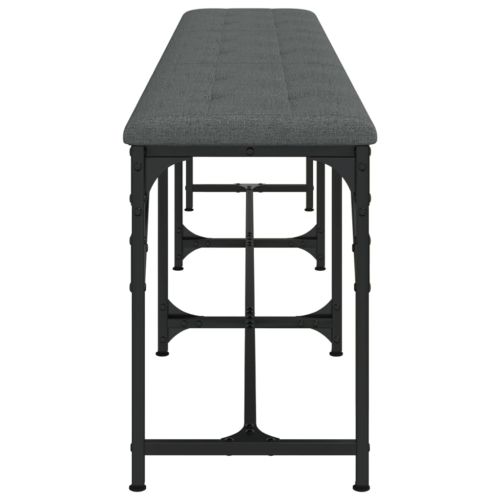 Трапезна пейка, тъмносива, 186x32x45 см, стомана и плат