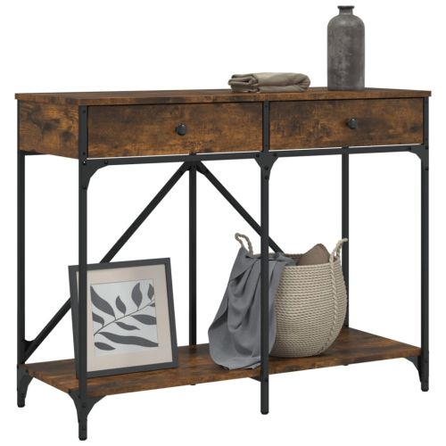 Конзолна маса, опушен дъб, 100x39x78,5 см, инженерно дърво