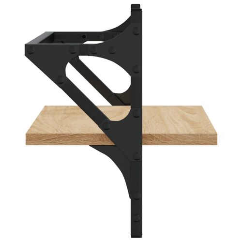 Стенни рафтове с пръти 2 бр дъб сонома 40x25x30 см