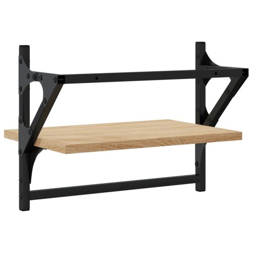 Стенни рафтове с пръти 2 бр дъб сонома 40x25x30 см