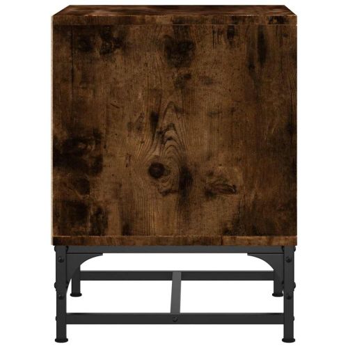 Нощно шкафче със стъклена врата опушен дъб 35x37x50 см