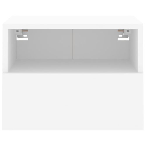 Стенни ТB шкафове, 2 бр, бели, 40x30x30 см, инженерно дърво