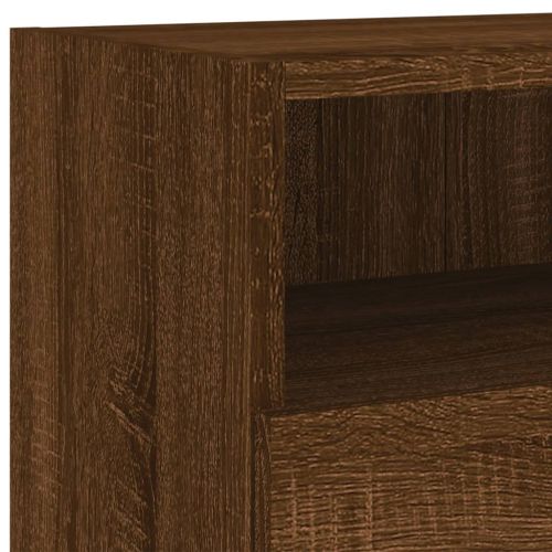 Стенни ТB шкафове 2 бр кафяв дъб 100x30x30 см инженерно дърво