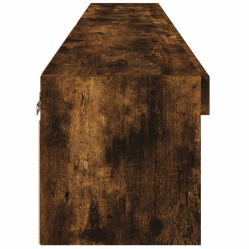 ТВ шкафове с LED осветление, 2 бр, опушен дъб, 80x30x30 см