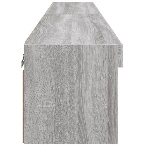 ТВ шкафове с LED осветление, 2 бр, сив сонома, 80x30x30 см