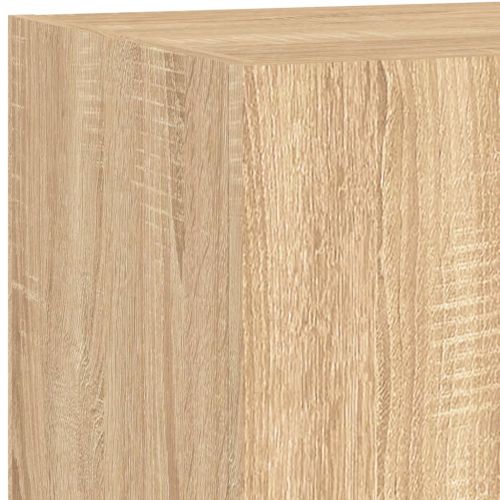 Стенни ТВ шкафове с LED лампи, 2 бр, сонома дъб, 60x35x31 см