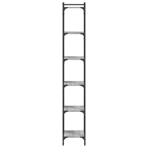 Библиотека 6 рафта сив сонома 40x30x188 см инженерно дърво