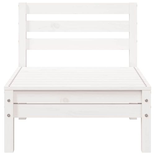 Градински диван, 3-местен, бял, бор масив