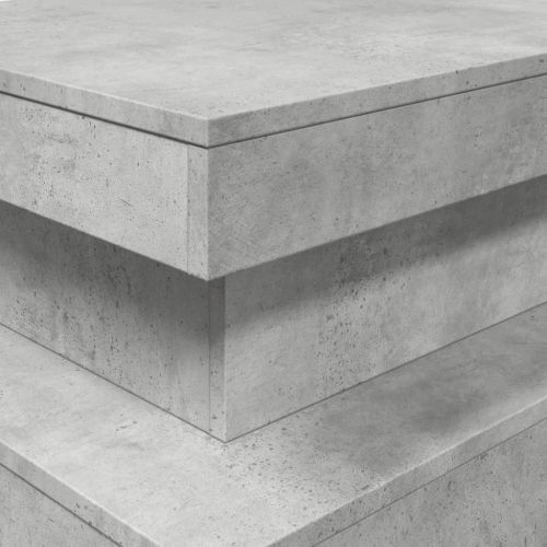 Маса за кафе с LED осветление, бетонно сива, 90x50x40 см