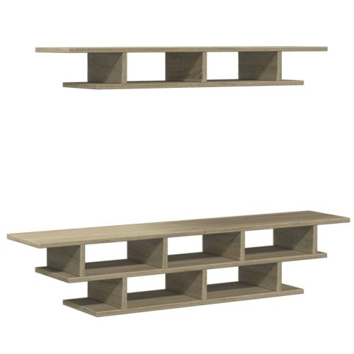 ТВ стенни модули, сонома дъб, инженерно дърво