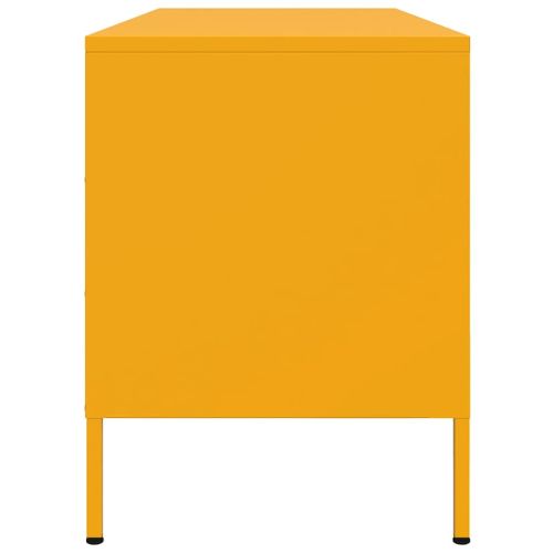 ТВ шкаф, горчица жълто, 100,5x39x50,5 см, стомана