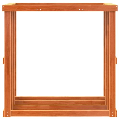 Външна поставка за дърва восъчнокафяв 109x52x106 см бор масив