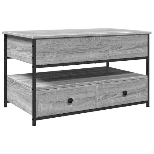 Кафе маса, сив сонома, 85x50x50 см, инженерно дърво и метал