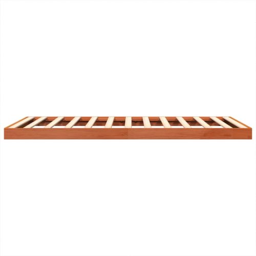 Рамка за легло, восъчнокафяв, 140x190 см, борово дърво масив