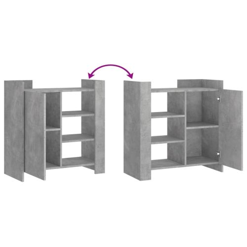 Сайдборд, бетонно сив, 73,5x35x75 см, инженерно дърво