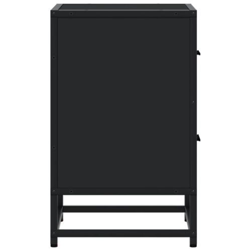 Нощно шкафче, черно, 40x31x50 см, инженерно дърво