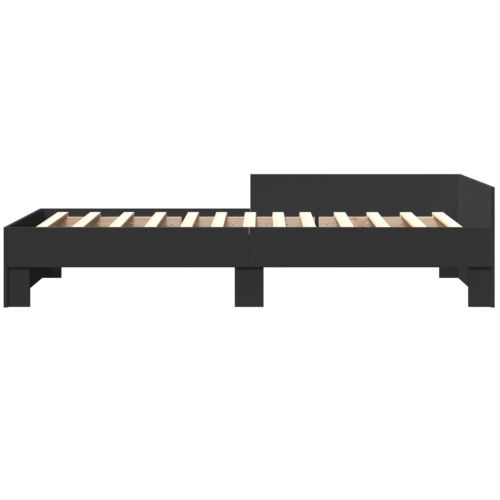 Рамка за легло, черна, 90x200 см, масивно дърво