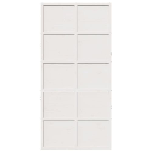 Плъзгаща се врата бяла 100x208 см масивно борово дърво