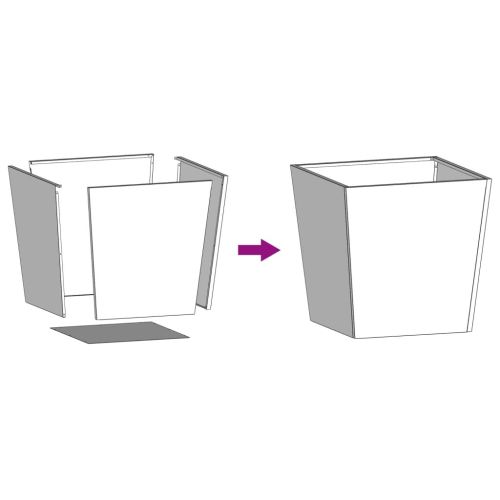 Градинска кашпа, бял, 50x50x50 см, стомана