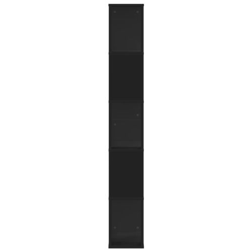 Библиотека 5 рафта черна 45x23,5x162,5 см инженерно дърво